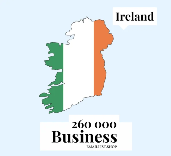 Download the updated 2024 Ireland Business Email Database with 260,000 contacts. Boost your email marketing campaigns with accurate and relevant lists. Affordable price!